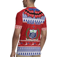 Personalised Toa Samoa Rugby Christmas Rugby Jersey Ula Fala Samoan Pattern Red LT14 - Polynesian Pride