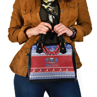 Toa Samoa Rugby Christmas Shoulder Handbag Ula Fala Samoan Pattern Red - Polynesian Pride