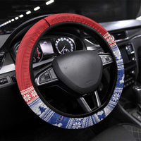 Toa Samoa Rugby Christmas Steering Wheel Cover Ula Fala Samoan Pattern Red - Polynesian Pride