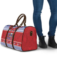 Toa Samoa Rugby Christmas Travel Bag Ula Fala Samoan Pattern Red LT14 - Polynesian Pride