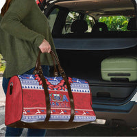 Toa Samoa Rugby Christmas Travel Bag Ula Fala Samoan Pattern Red LT14 - Polynesian Pride