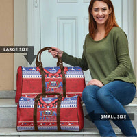 Toa Samoa Rugby Christmas Travel Bag Ula Fala Samoan Pattern Red LT14 - Polynesian Pride