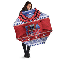 Toa Samoa Rugby Christmas Umbrella Ula Fala Samoan Pattern Red LT14 - Polynesian Pride
