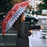 Toa Samoa Rugby Christmas Umbrella Ula Fala Samoan Pattern Red LT14 - Polynesian Pride