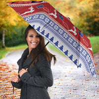 Toa Samoa Rugby Christmas Umbrella Ula Fala Samoan Pattern Red LT14 - Polynesian Pride