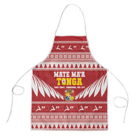 Tonga Rugby Christmas Apron Mate Maa Tonga Ngatu Pattern LT14 Red - Polynesian Pride