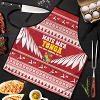 Tonga Rugby Christmas Apron Mate Maa Tonga Ngatu Pattern LT14 Red - Polynesian Pride