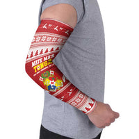 Personalised Tonga Rugby Christmas Arm Sleeves Mate Maa Tonga Ngatu Pattern - Polynesian Pride