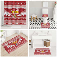 Tonga Rugby Christmas Bathroom Set Mate Maa Tonga Ngatu Pattern - Polynesian Pride