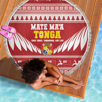 Tonga Rugby Christmas Beach Blanket Mate Maa Tonga Ngatu Pattern LT14 - Polynesian Pride