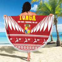 Tonga Rugby Christmas Beach Blanket Mate Maa Tonga Ngatu Pattern LT14 - Polynesian Pride
