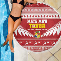 Tonga Rugby Christmas Beach Blanket Mate Maa Tonga Ngatu Pattern LT14 - Polynesian Pride
