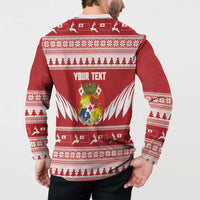 Personalised Tonga Rugby Christmas Button Sweatshirt Mate Maa Tonga Ngatu Pattern LT14 - Polynesian Pride