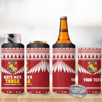 Personalised Tonga Rugby Christmas 4 in 1 Can Cooler Tumbler Mate Maa Tonga Ngatu Pattern LT14 - Polynesian Pride