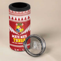 Personalised Tonga Rugby Christmas 4 in 1 Can Cooler Tumbler Mate Maa Tonga Ngatu Pattern LT14 - Polynesian Pride