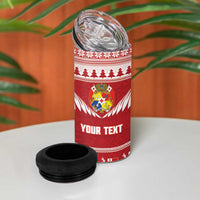 Personalised Tonga Rugby Christmas 4 in 1 Can Cooler Tumbler Mate Maa Tonga Ngatu Pattern LT14 - Polynesian Pride