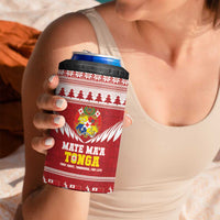 Personalised Tonga Rugby Christmas 4 in 1 Can Cooler Tumbler Mate Maa Tonga Ngatu Pattern LT14 - Polynesian Pride