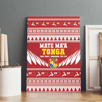Tonga Rugby Christmas Canvas Wall Art Mate Maa Tonga Ngatu Pattern LT14 - Polynesian Pride