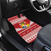 Personalised Tonga Rugby Christmas Car Mats Mate Maa Tonga Ngatu Pattern - Polynesian Pride