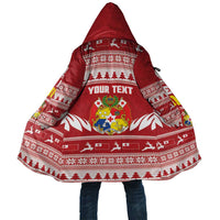 Personalised Tonga Rugby Christmas Cloak Mate Maa Tonga Ngatu Pattern LT14 Unisex Red - Polynesian Pride