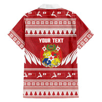 Personalised Tonga Rugby Christmas Family Matching Off Shoulder Maxi Dress and Hawaiian Shirt Mate Maa Tonga Ngatu Pattern LT14 - Polynesian Pride