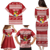 Personalised Tonga Rugby Christmas Family Matching Puletasi and Hawaiian Shirt Mate Maa Tonga Ngatu Pattern LT14 - Polynesian Pride