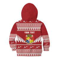 Personalised Tonga Rugby Christmas Kid Hoodie Mate Maa Tonga Ngatu Pattern LT14 - Polynesian Pride