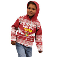 Personalised Tonga Rugby Christmas Kid Hoodie Mate Maa Tonga Ngatu Pattern LT14 - Polynesian Pride