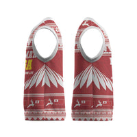 Personalised Tonga Rugby Christmas Knitted V-Neck Vest Mate Maa Tonga Ngatu Pattern LT14 - Polynesian Pride