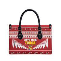Tonga Rugby Christmas Leather Bag Mate Maa Tonga Ngatu Pattern - Polynesian Pride