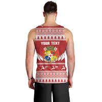 Personalised Tonga Rugby Christmas Men Tank Top Mate Maa Tonga Ngatu Pattern LT14 - Polynesian Pride