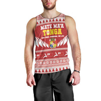 Personalised Tonga Rugby Christmas Men Tank Top Mate Maa Tonga Ngatu Pattern LT14 - Polynesian Pride