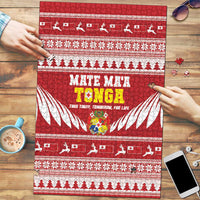 Tonga Rugby Christmas Puzzle Mate Maa Tonga Ngatu Pattern LT14 Red - Polynesian Pride
