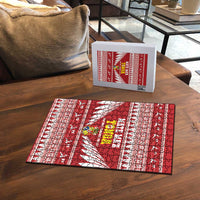 Tonga Rugby Christmas Puzzle Mate Maa Tonga Ngatu Pattern LT14 - Polynesian Pride