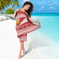 Tonga Rugby Christmas Sarong Mate Maa Tonga Ngatu Pattern - Polynesian Pride