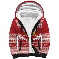 Personalised Tonga Rugby Christmas Sherpa Hoodie Mate Maa Tonga Ngatu Pattern LT14 Unisex Red - Polynesian Pride