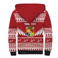 Personalised Tonga Rugby Christmas Sherpa Hoodie Mate Maa Tonga Ngatu Pattern LT14 - Polynesian Pride