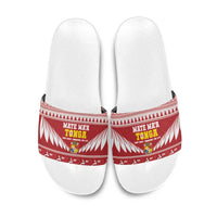 Tonga Rugby Christmas Slide Sandals Mate Maa Tonga Ngatu Pattern LT14 Red - Polynesian Pride