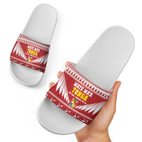 Tonga Rugby Christmas Slide Sandals Mate Maa Tonga Ngatu Pattern LT14 - Polynesian Pride