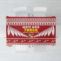 Tonga Rugby Christmas Tablecloth Mate Maa Tonga Ngatu Pattern LT14 Red - Polynesian Pride