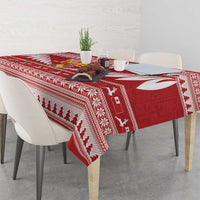 Tonga Rugby Christmas Tablecloth Mate Maa Tonga Ngatu Pattern LT14 - Polynesian Pride