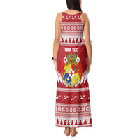 Personalised Tonga Rugby Christmas Tank Maxi Dress Mate Maa Tonga Ngatu Pattern - Polynesian Pride