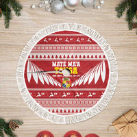 Tonga Rugby Christmas Tree Skirt Mate Maa Tonga Ngatu Pattern - Polynesian Pride