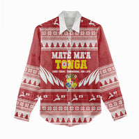 Personalised Tonga Rugby Christmas Women Casual Shirt Mate Maa Tonga Ngatu Pattern - Polynesian Pride