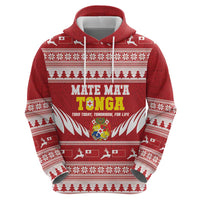 Personalised Tonga Rugby Christmas Zip Hoodie Mate Maa Tonga Ngatu Pattern LT14 - Polynesian Pride