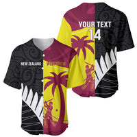 New Zealand and West Indies Cricket Custom Baseball Jersey Black Cap Windies Together - Polynesian Pride