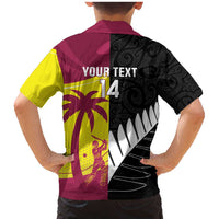 New Zealand and West Indies Cricket Custom Family Matching Mermaid Dress and Hawaiian Shirt Black Cap Windies Together - Polynesian Pride