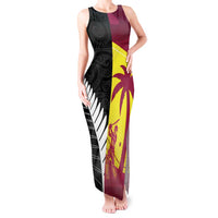 New Zealand and West Indies Cricket Custom Tank Maxi Dress Black Cap Windies Together - Polynesian Pride