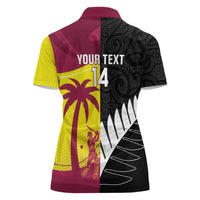 New Zealand and West Indies Cricket Custom Women Polo Shirt Black Cap Windies Together LT14 - Polynesian Pride