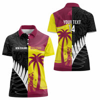New Zealand and West Indies Cricket Custom Women Polo Shirt Black Cap Windies Together LT14 - Polynesian Pride